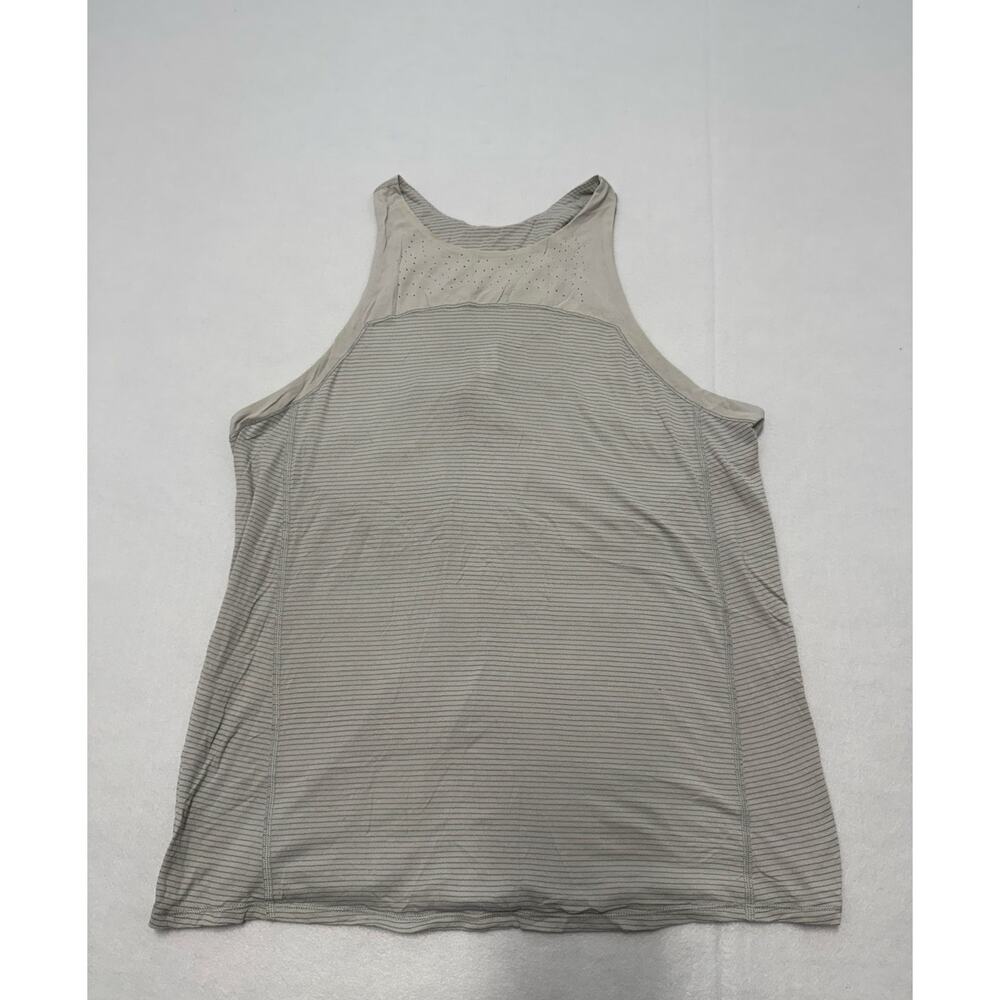 Lululemon Clip-In Tank Top Stripe Striped Gray Open Back Tank Women's Size 10
